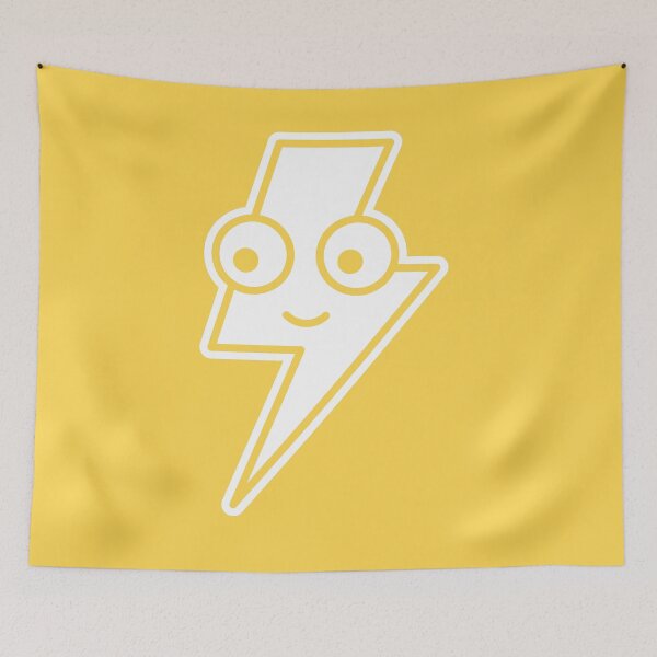 Item preview, Lightning Bolt Face on Yellow Character Icon Cartoon designed and sold by npdstudio.