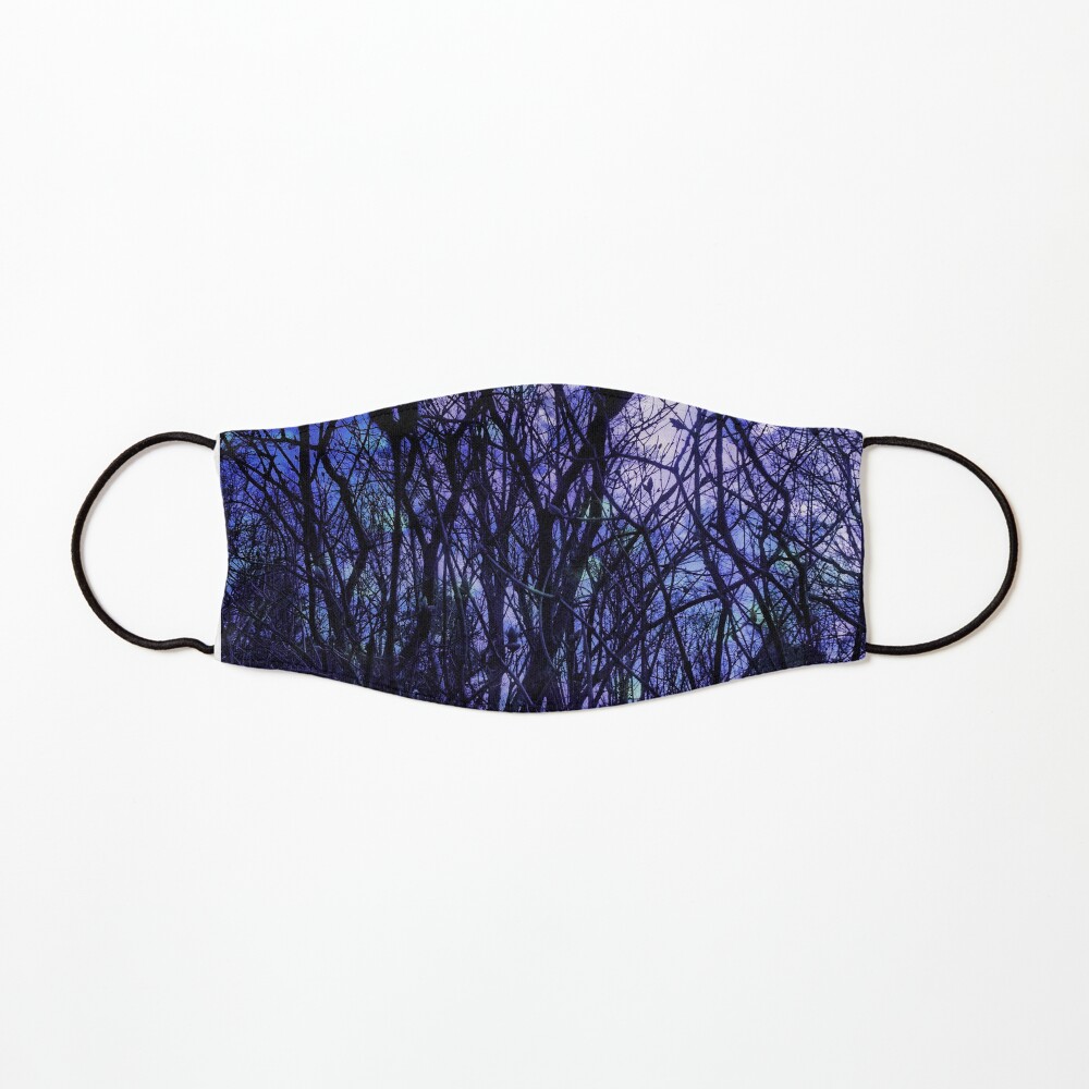 Dark Purple Forest - Purple Blue and Black Bare Tree Landscape Mask