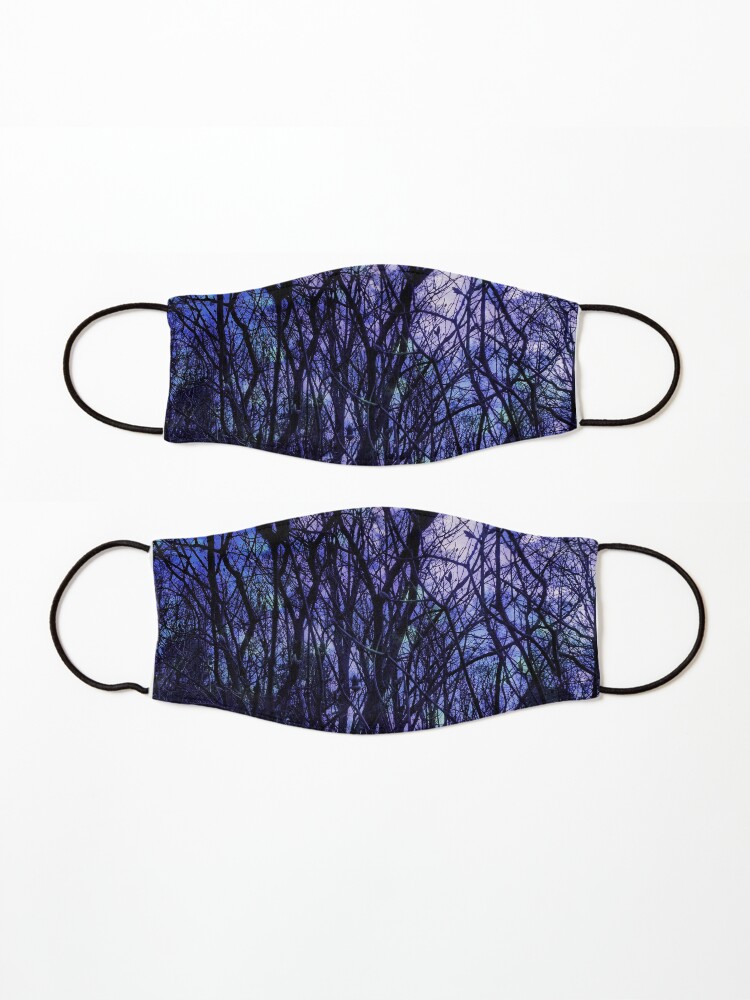 Alternate view of Dark Purple Forest - Purple Blue and Black Bare Tree Landscape Mask