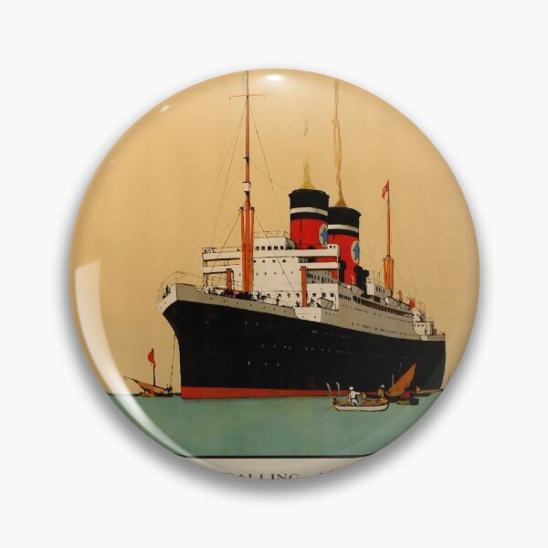 Item preview, Blue Star Line to South America vintage travel poster designed and sold by stickart-marek.