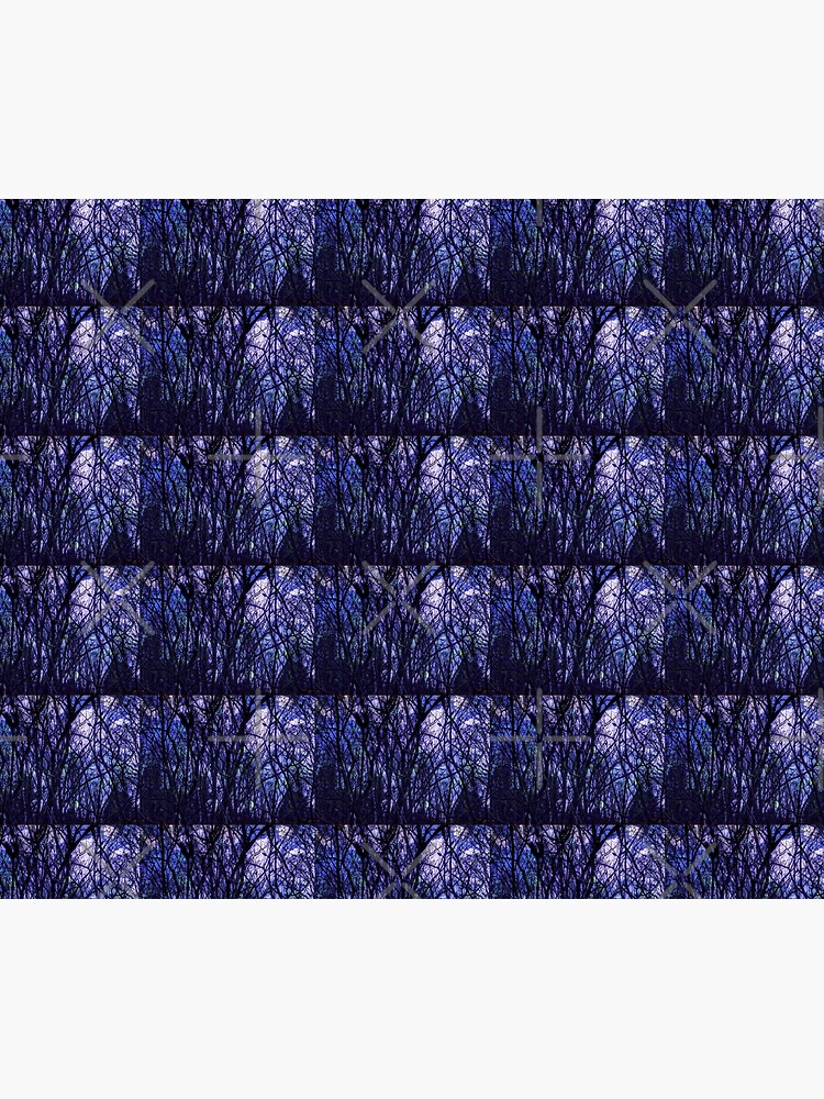 Dark Purple Forest - Purple Blue and Black Bare Tree Landscape by OneDayArt