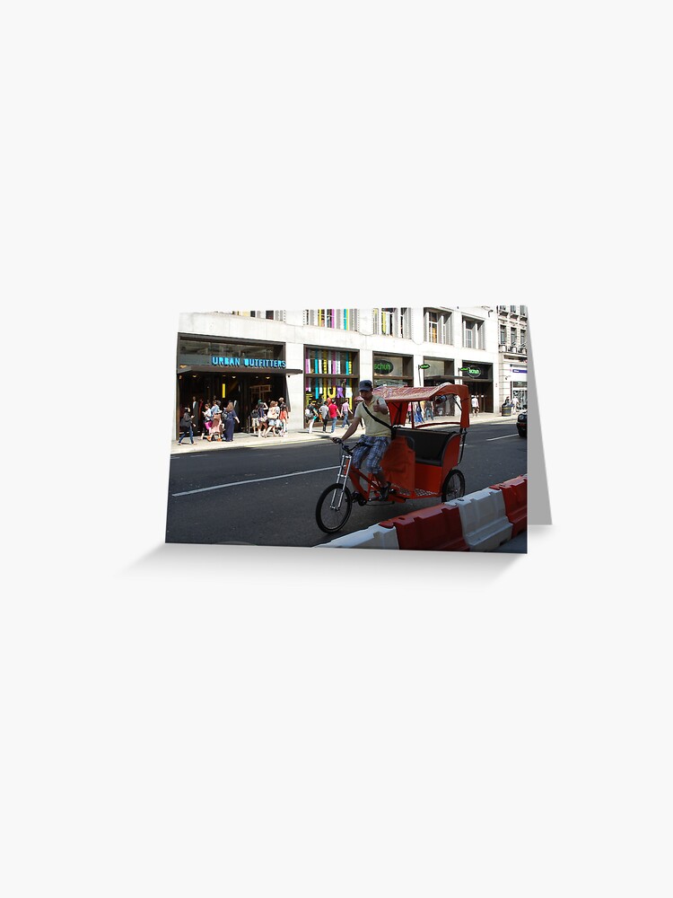 Thumbnail 1 of 2, Greeting Card, London - cycle rickshaw designed and sold by santoshputhran.