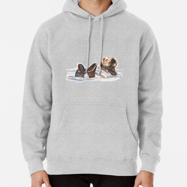 Seaotter - floating in Monterey Bay Pullover Hoodie
