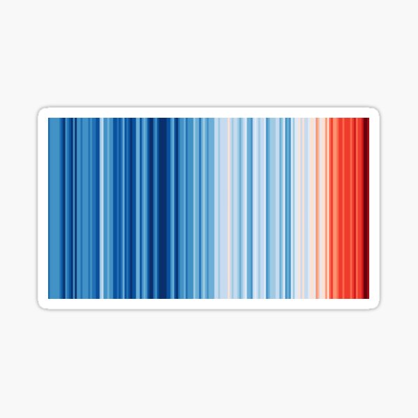 Warming Stripes Showing Global Climate Change #showyourstripes Sticker