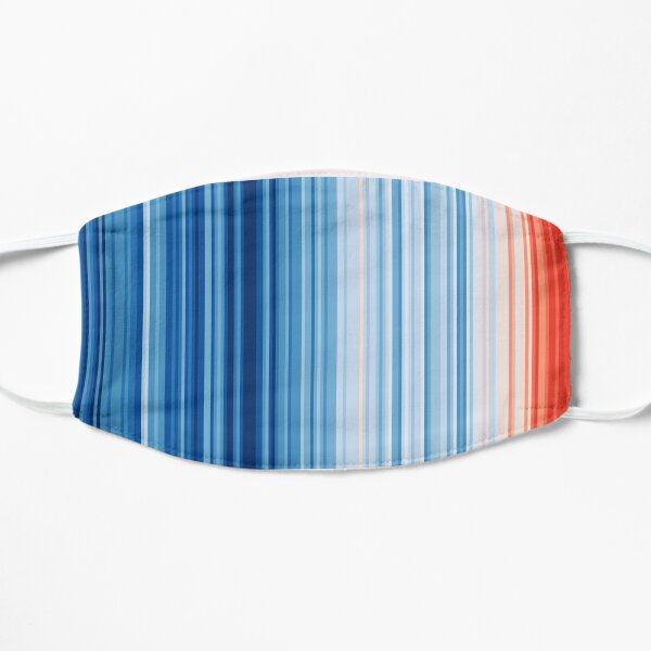 Warming Stripes Showing Global Climate Change #showyourstripes Flat Mask