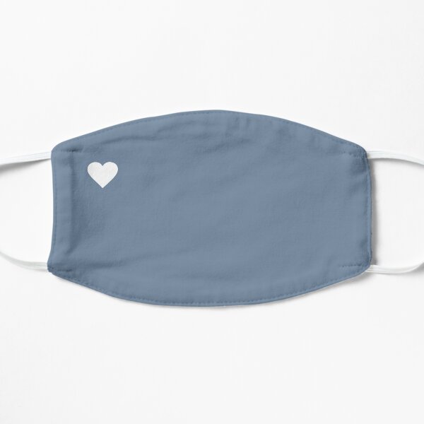 White and Blue Grey Heart Cute Mask Mask