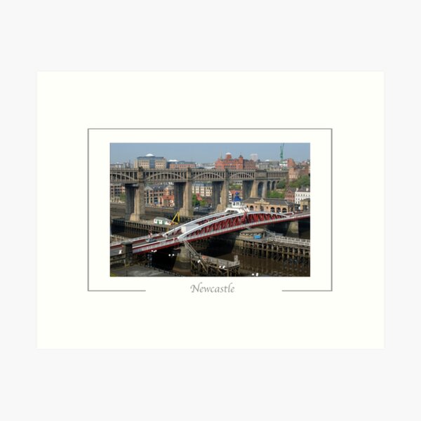 Item preview, Newcastle upon Tyne, UK. The High Level Railway Bridge across the Tyne, built by Robert Stephenson, below the swing bridge. designed and sold by Richard Wareham.