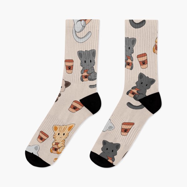 Item preview, Cats and Coffee Pattern Brown designed and sold by BiscuitSnack.