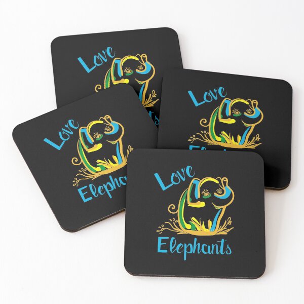 Item preview, Cute Baby Elephant Blue & Yellow Silhouette Love Elephants Birthday Gift For Elephant Lovers designed and sold by FunnySunny T-Shirts.