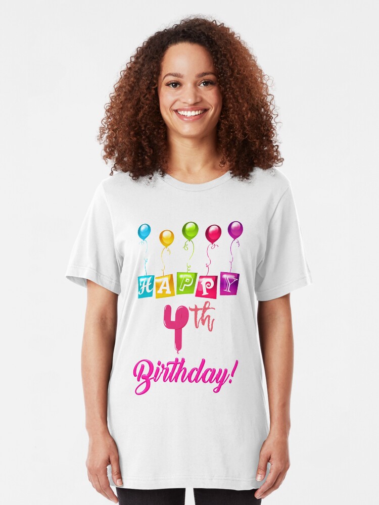"Happy 4th Birthday" T-shirt by 4thcode | Redbubble