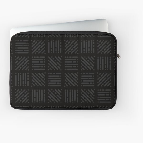 Squares and Lines Black on Black Laptop Sleeve