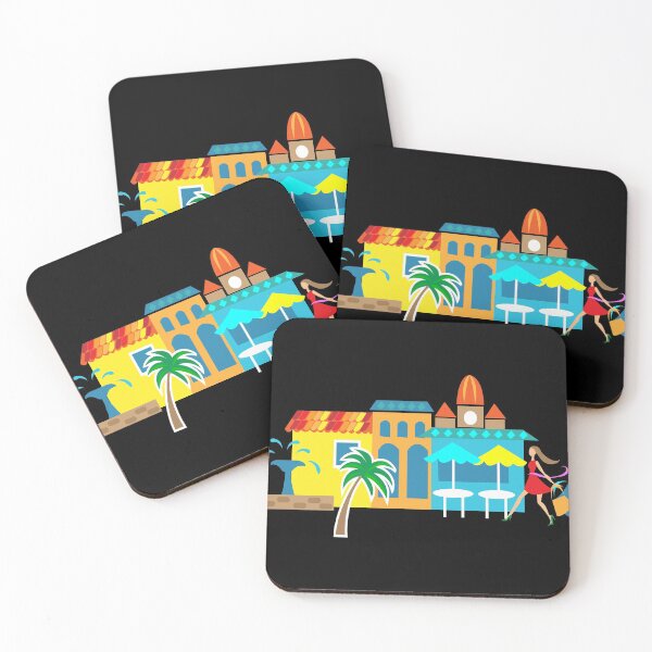 Item preview, Girl shopping on vacation in an outdoor mall.  designed and sold by annanadlerart.