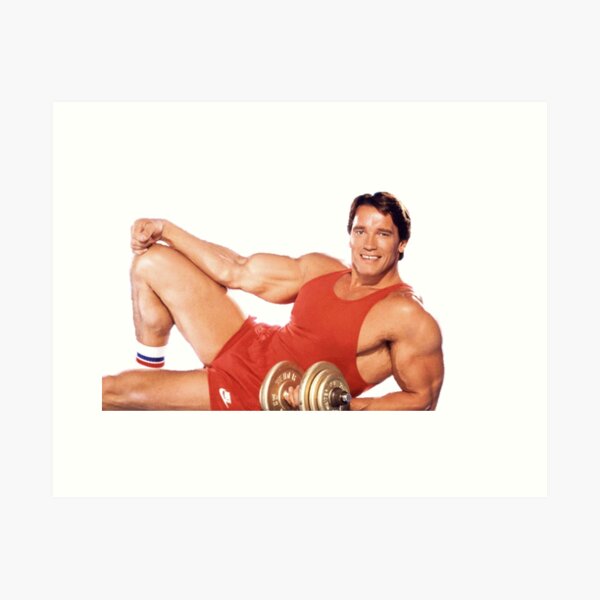 Arnold Schwarzenegger Liegende Pose Kunstdruck