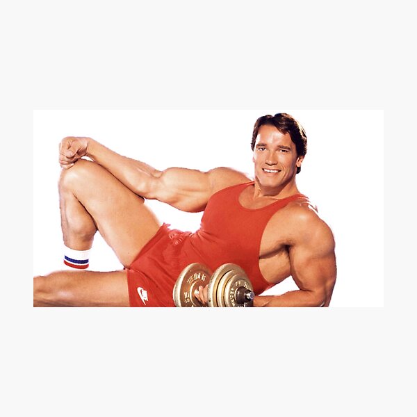Arnold Schwarzenegger pose allongée Impression photo