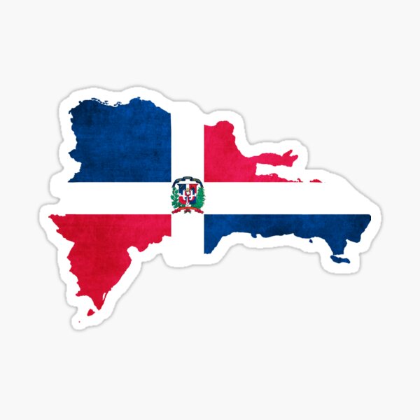  Dominikanische Republik Landkarte mit Flagge Sticker