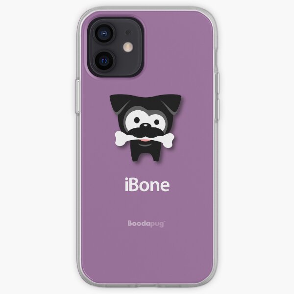 Black Pug iBone iPhone and iPod Cases (Purple) iPhone Soft Case