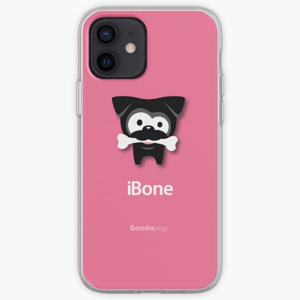 Black Pug iBone iPhone and iPod Cases (Pink) iPhone Soft Case