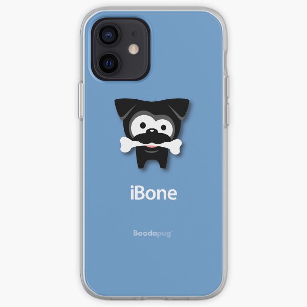 Black Pug iBone iPhone and iPod Cases (blue) iPhone Soft Case