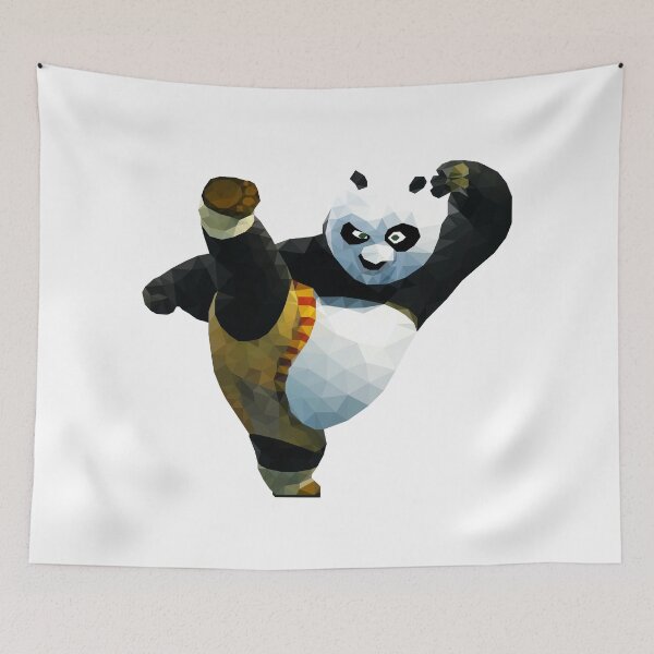 Item preview, Low Poly Martial Arts Panda – Geometric Action Character Art designed and sold by OrangePoly.