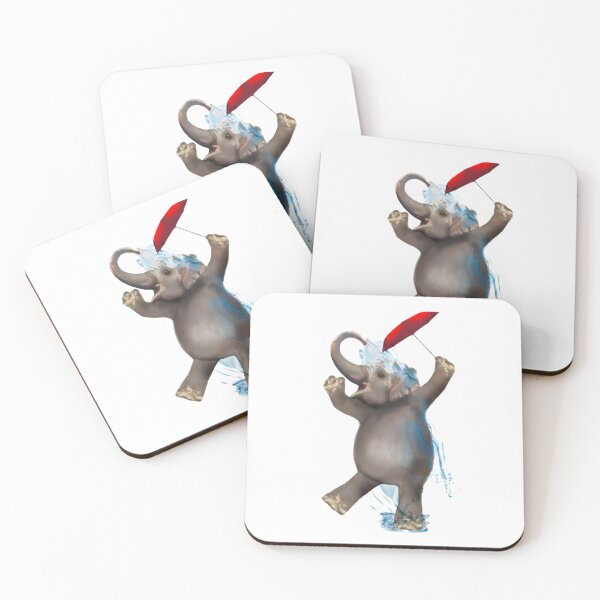 Item preview, Heavy Rain, Baby Elephant Dancing in the Rain with Umbrella designed and sold by DonkeyPenguin.