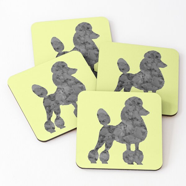 Item preview, Grey poodle in leaves designed and sold by ThePoodleandCo.