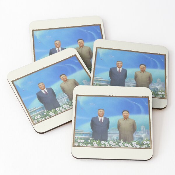 Item preview, Kim Il-Sung & Kim Jong-Il Portrait, North Korea DPRK #2 designed and sold by radpidgeons.