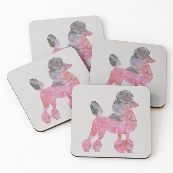 Item preview, Poodle in pink and blue petals designed and sold by ThePoodleandCo.