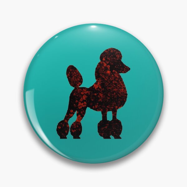 Item preview, Black poodle in red blossom designed and sold by ThePoodleandCo.