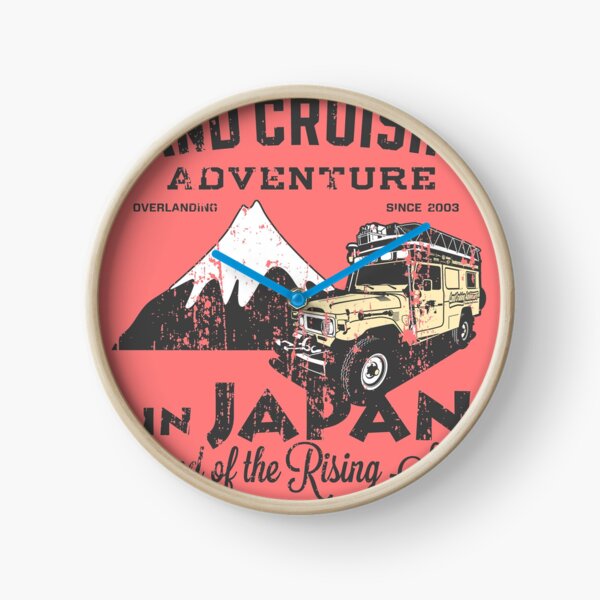 Landcruising Adventure in Japan - Straight font edition Clock
