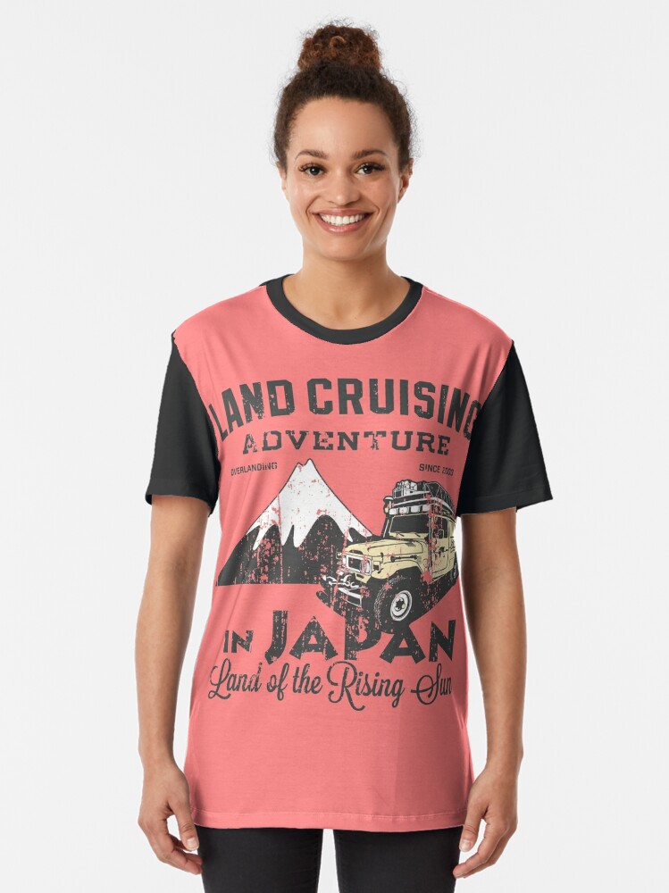 Alternate view of Landcruising Adventure in Japan - Straight font edition Graphic T-Shirt
