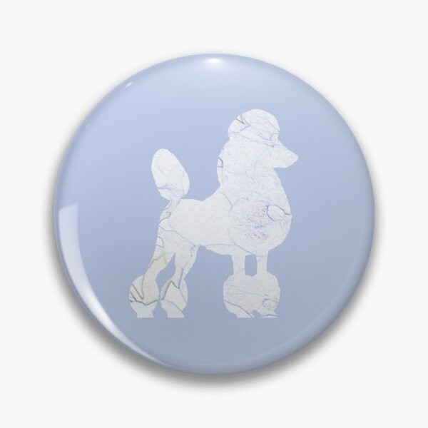 Item preview, white and blue poodle designed and sold by ThePoodleandCo.