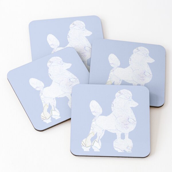 Item preview, white and blue poodle designed and sold by ThePoodleandCo.