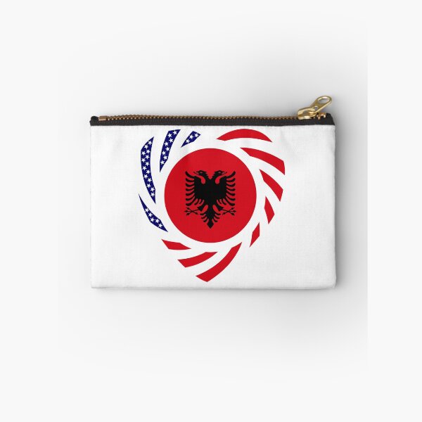 Item preview, Albanian American Multinational Patriot Flag Series (Heart) designed and sold by Carbon-Fibre Media.