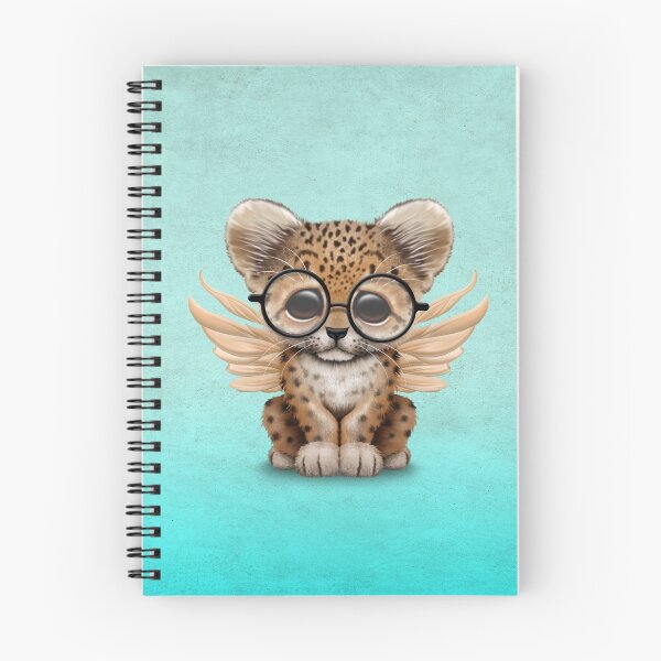 Item preview, Cute Leopard Cub with Fairy Wings Wearing Glasses Blue designed and sold by JeffBartels.