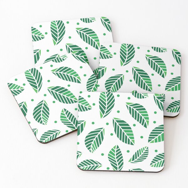 Item preview, Modern Green Leaves Pattern On White designed and sold by semas.