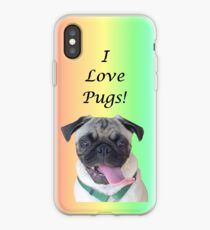 Cute I Love Pugs iPhone, iPod or iPad Case iPhone Case