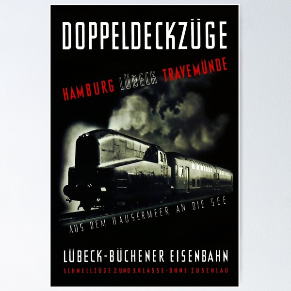 Item preview, Doppelstockzüge vintage travel poster designed and sold by stickart-marek.