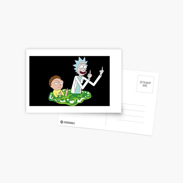 Oh Geez Rick Slim Fit T-Shirt Postcard