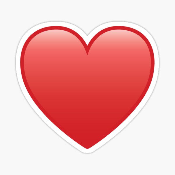 Sticker Red Heart Emoji Redbubble