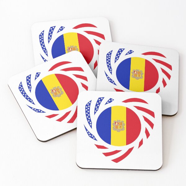 Item preview, Andorran American Multinational Patriot Flag Series (Heart) designed and sold by Carbon-Fibre Media.