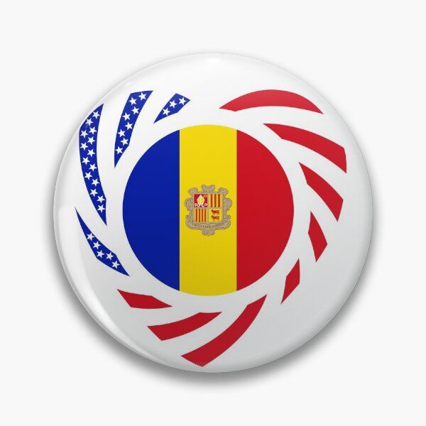 Item preview, Andorran American Multinational Patriot Flag Series (Heart) designed and sold by Carbon-Fibre Media.