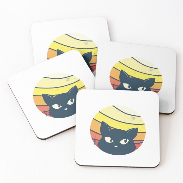 Item preview, Black Cat Kitten Vintage Retro Aesthetic Vibes Animal designed and sold by gillys.