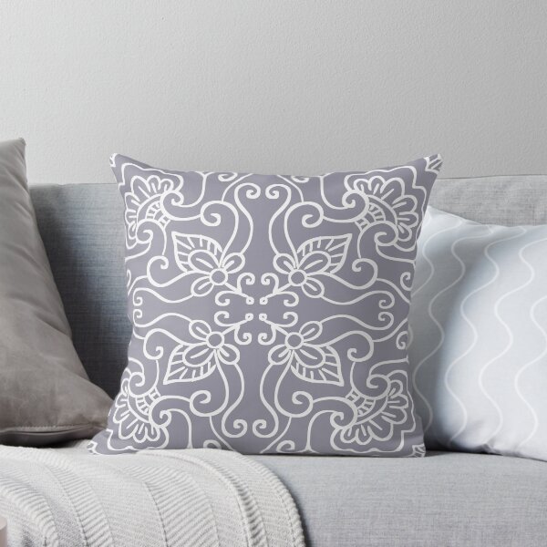Item preview, Decorative White Doodle Pattern On Gray designed and sold by semas.