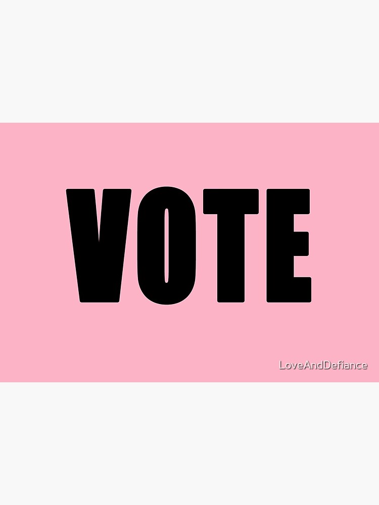" VOTE Facemask Soft Pink Big Bold Letters Vote" Mask for Sale by