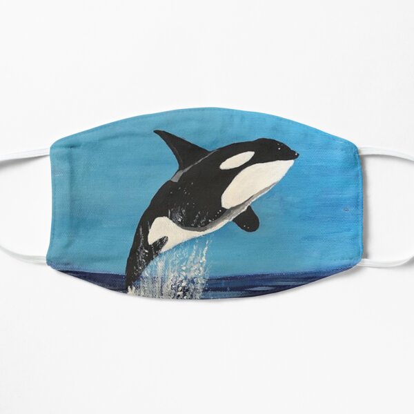 Killer whale or Orca in acrylics on canvas Mask