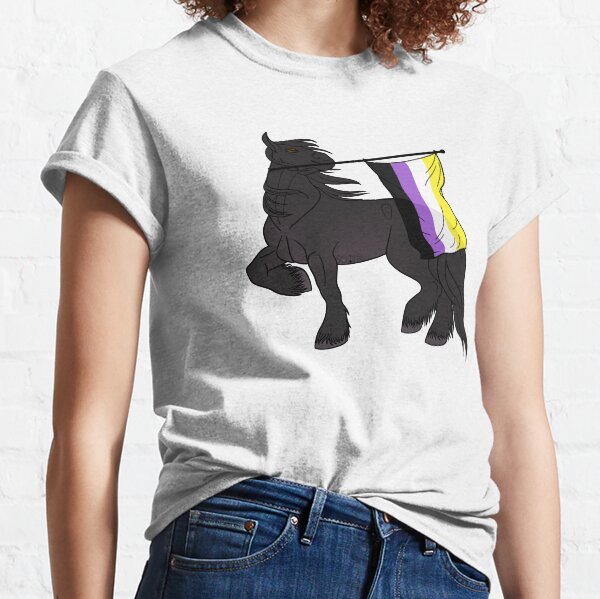 Aperçu de l'œuvre Nonbinary flag (black draft) [Queer horse] créée et vendue par ScotisFr.