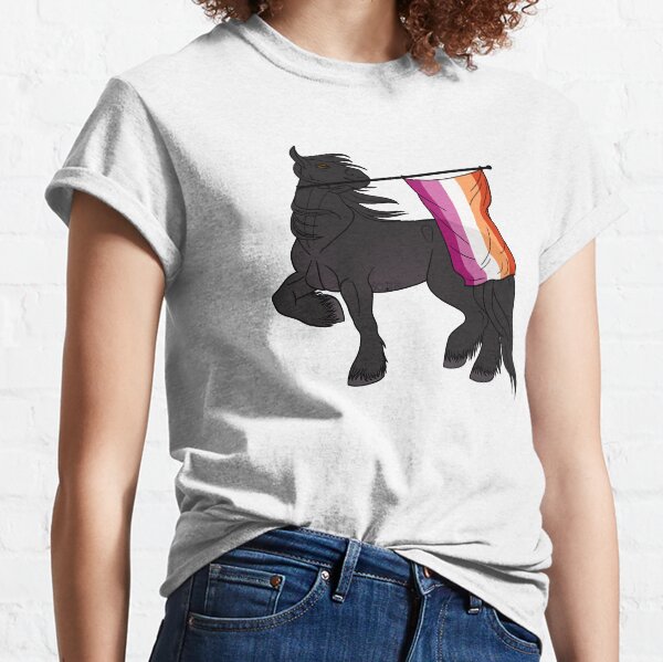 Aperçu de l'œuvre Lesbian flag (black draft) [Queer horse] créée et vendue par ScotisFr.