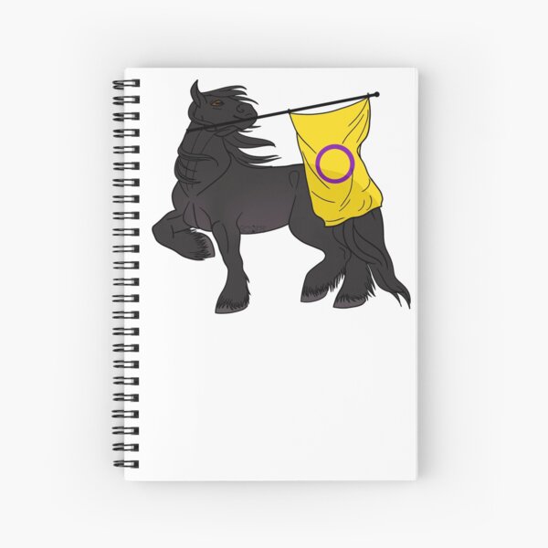 Aperçu de l'œuvre Intersex flag (black draft) [Queer horse] créée et vendue par ScotisFr.