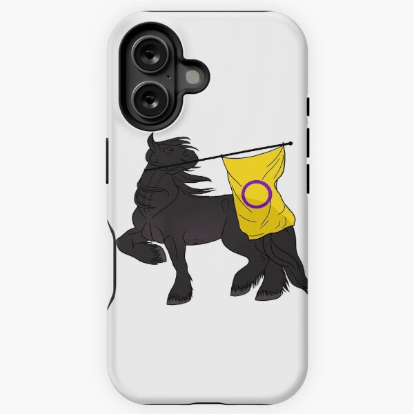 Aperçu de l'œuvre Intersex flag (black draft) [Queer horse] créée et vendue par ScotisFr.