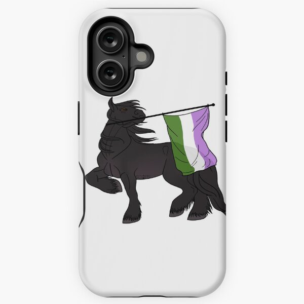 Aperçu de l'œuvre Genderqueer flag (black draft) [Queer horse] créée et vendue par ScotisFr.